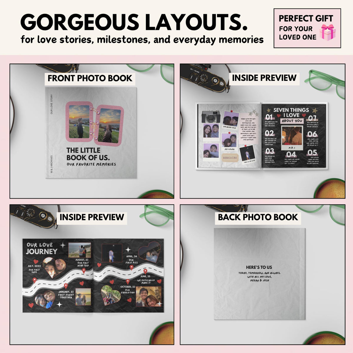 Couple photo book pages