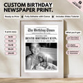 The Birthday Times newspaper print template with 5 print sizes