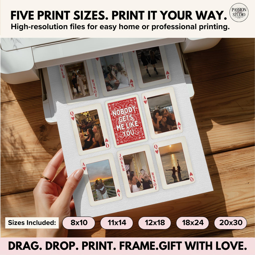 Printed playing card poster, available in 8×10, 11×14, 12×18, 18×24 and 20×30