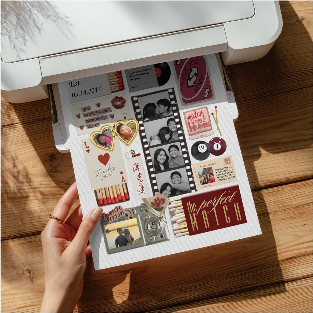Personalized couple matchbook poster printing at home