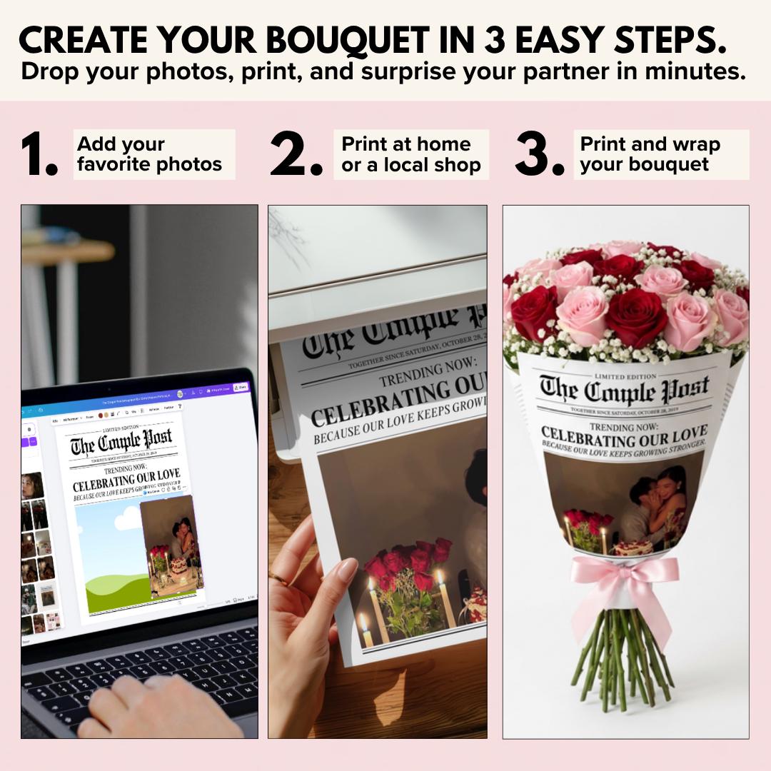 Create your newspaper flower bouquet in 3 easy steps