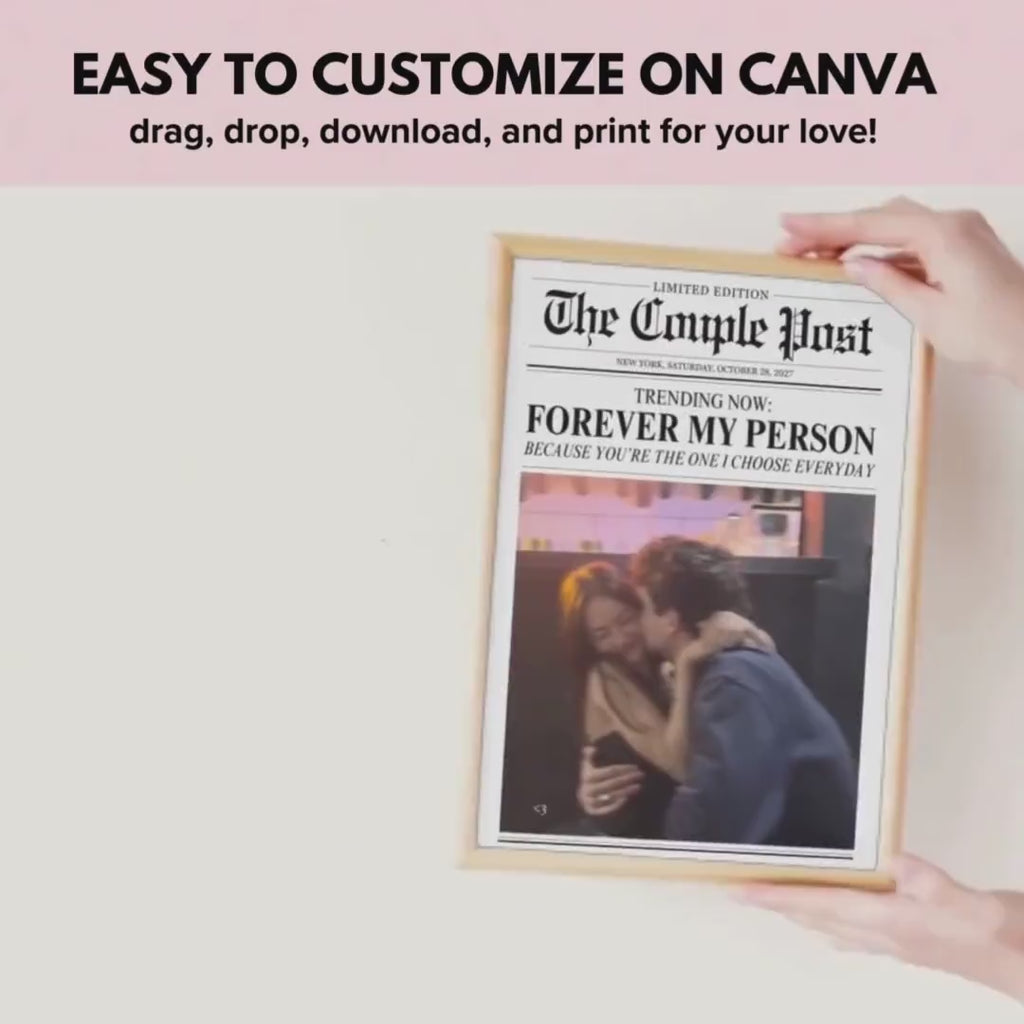 Couple newspaper print video preview