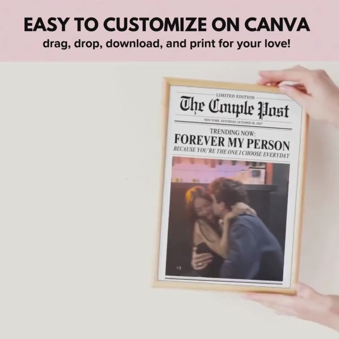 Couple newspaper print video preview